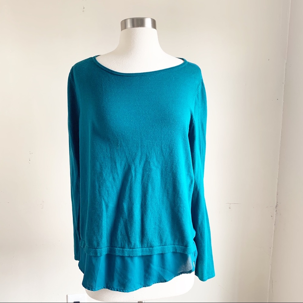 Ann Taylor Loft Teal Long Sleeve Pullover